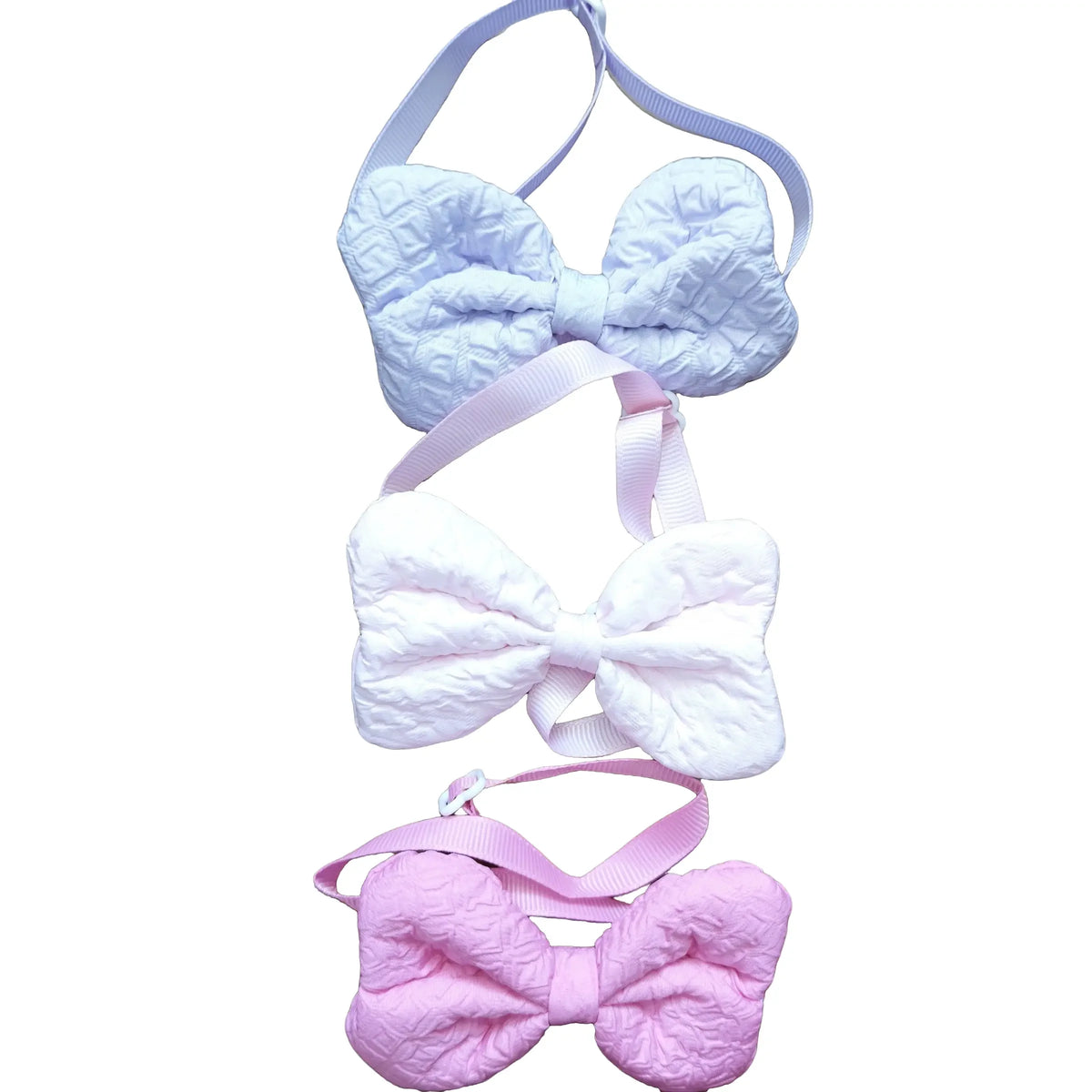 Quilted Leather Bow Tie Set For Dogs Cats Party Accessory