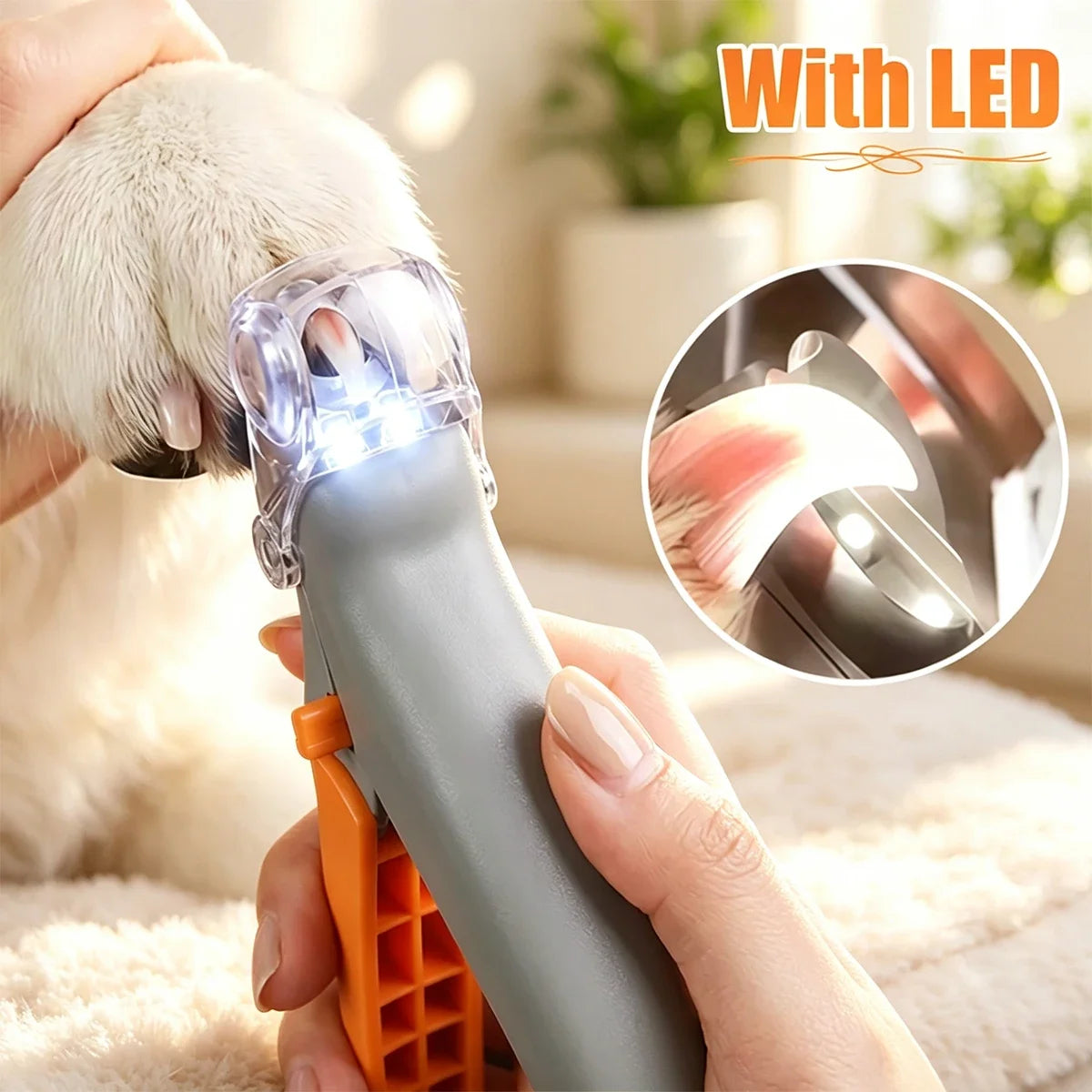 Professional Pet Nail Clipper With Magnifying Led Light
