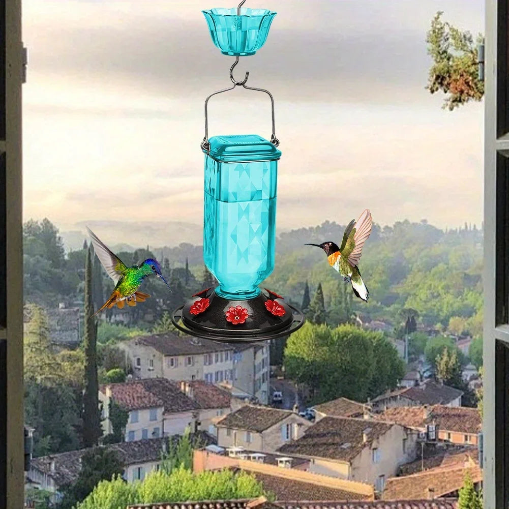 Hanging Plastic Hummingbird Feeder With Leakproof Base