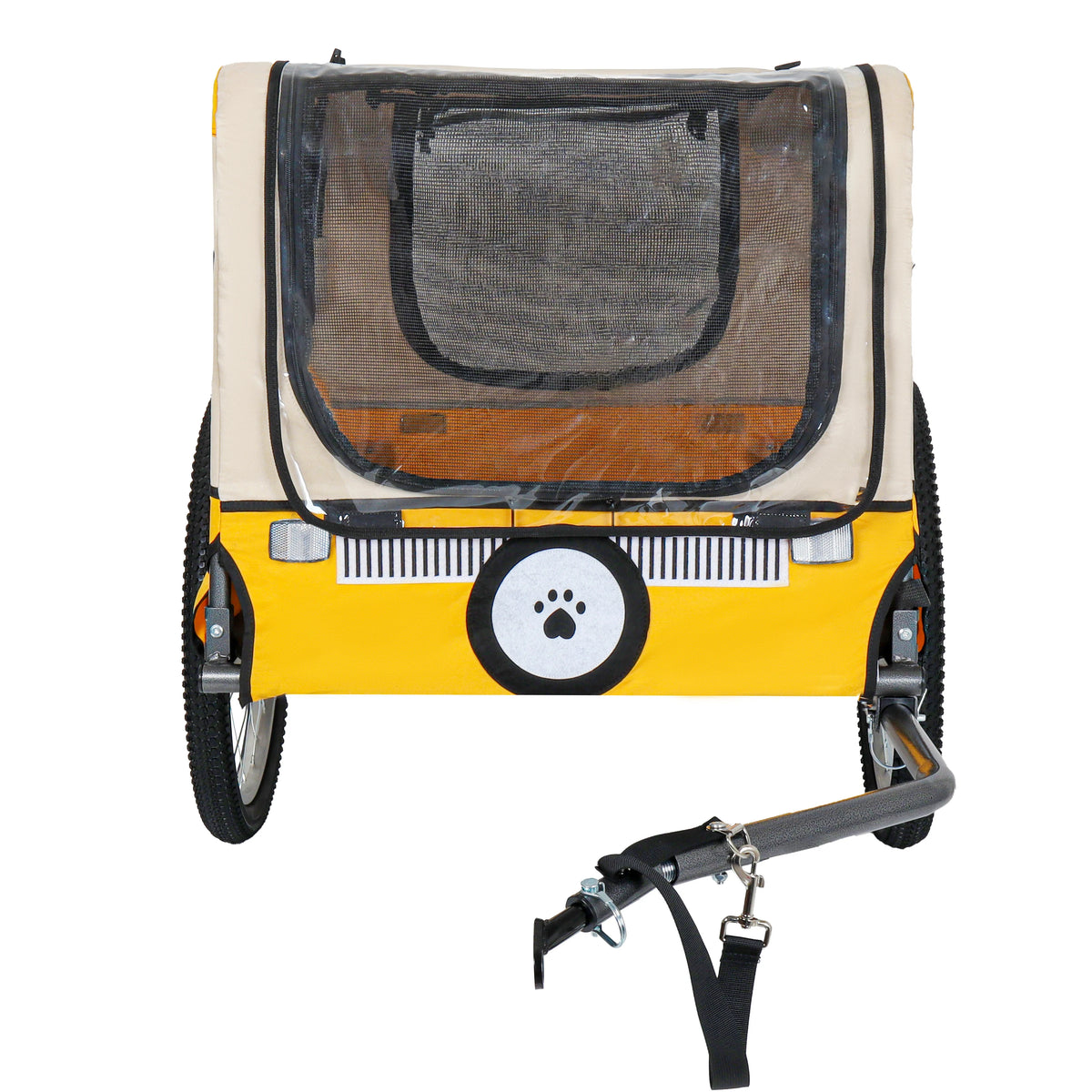 Foldable Dog Bike Trailer With Steel Frame And Pneumatic Tires