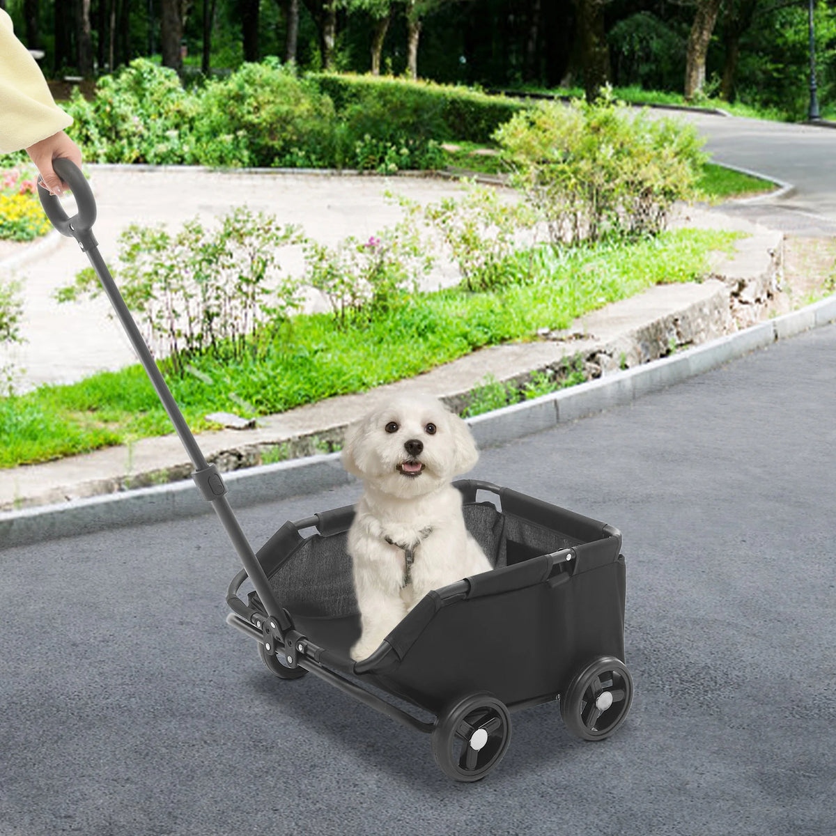 Folding Four Wheel Pet Stroller Crafted For Comfortable Dog Travel