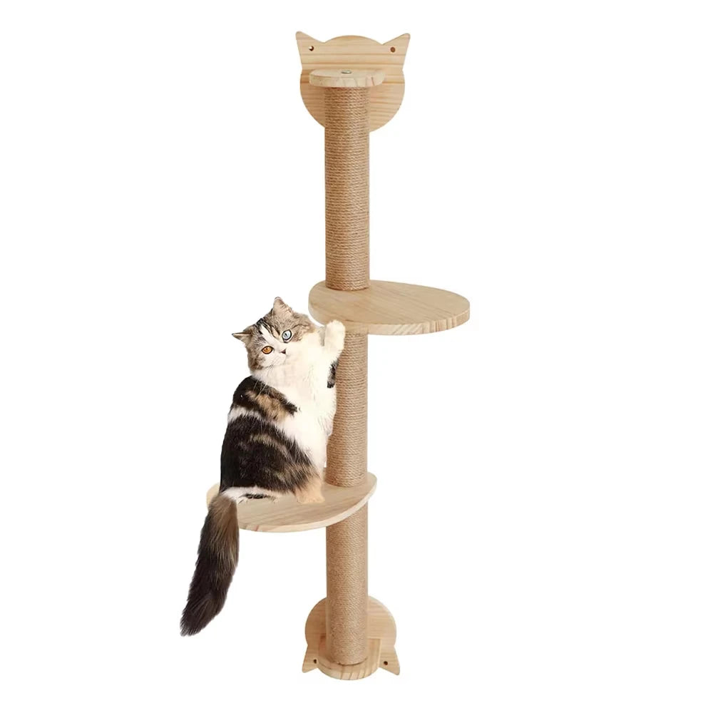 CWV Wall Mounted Cat Activity Center With Sisal Hammock Platform