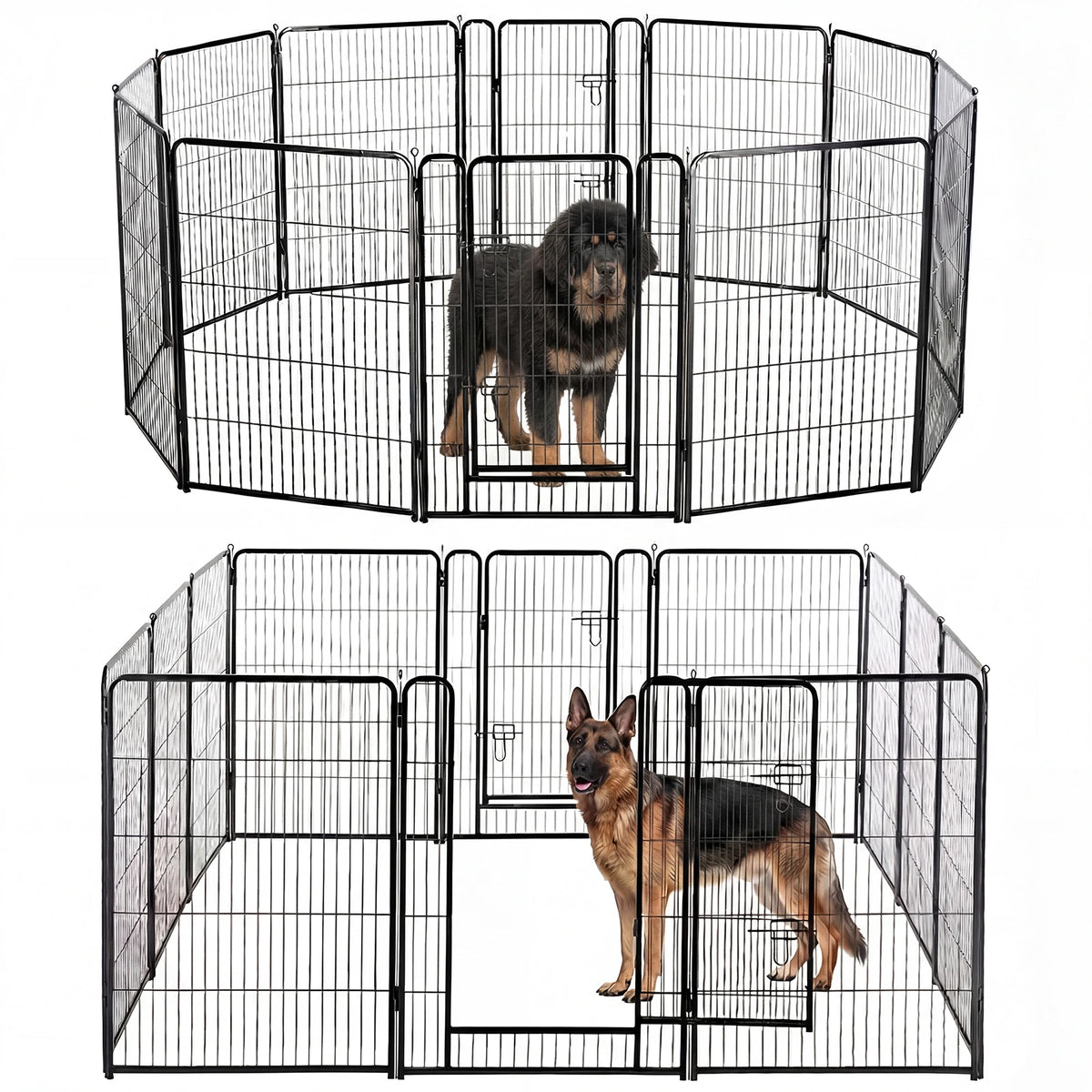 JHK Foldable Metal Dog Playpen Fence For Outdoor Pets