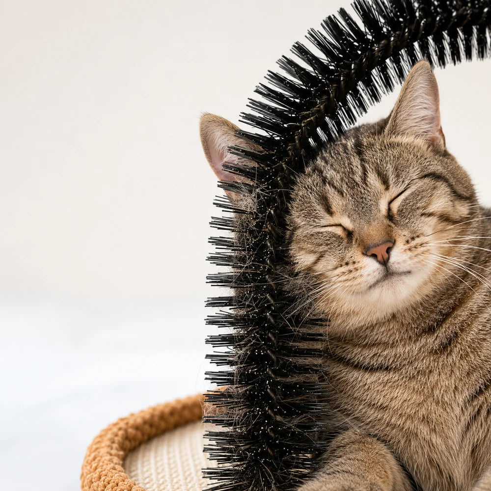 Indoor Cat Self Grooming Arch With Reversible Sisal Scratching Base