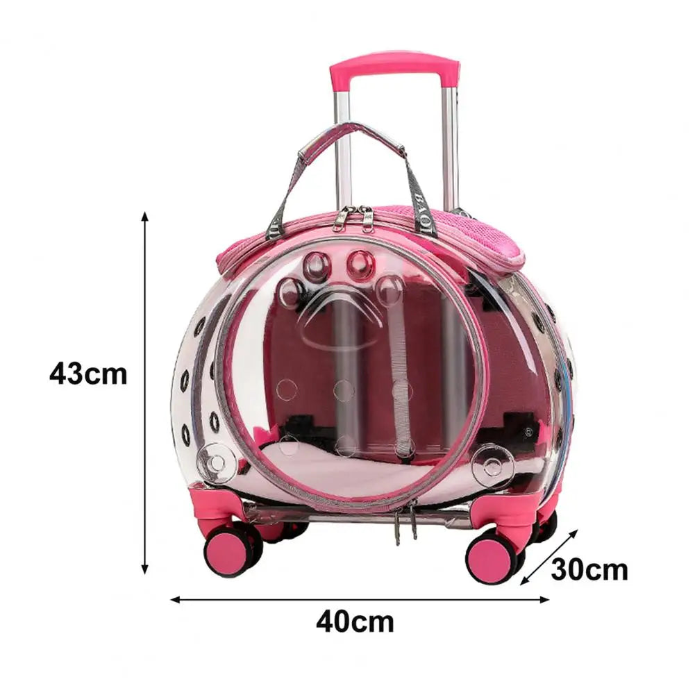 Durable Pet Trolley Backpack Carrier For Cats And Dogs Travel