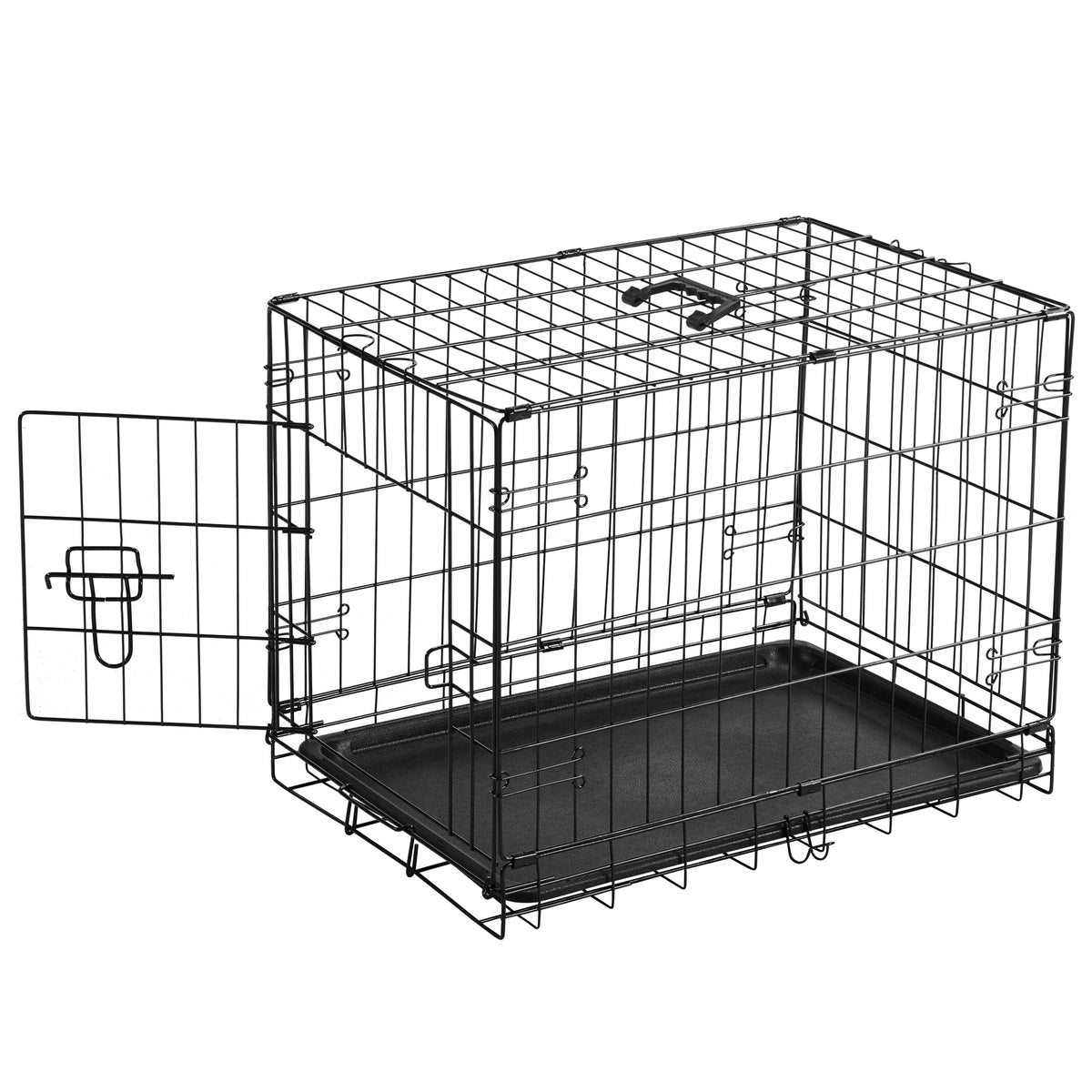 JHK Metal Wire Folding Dog Kennel With Leak Proof Pan
