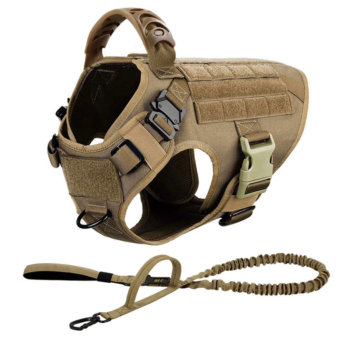 PetraVel Tactical Nylon Dog Harness With Adjustable Leash