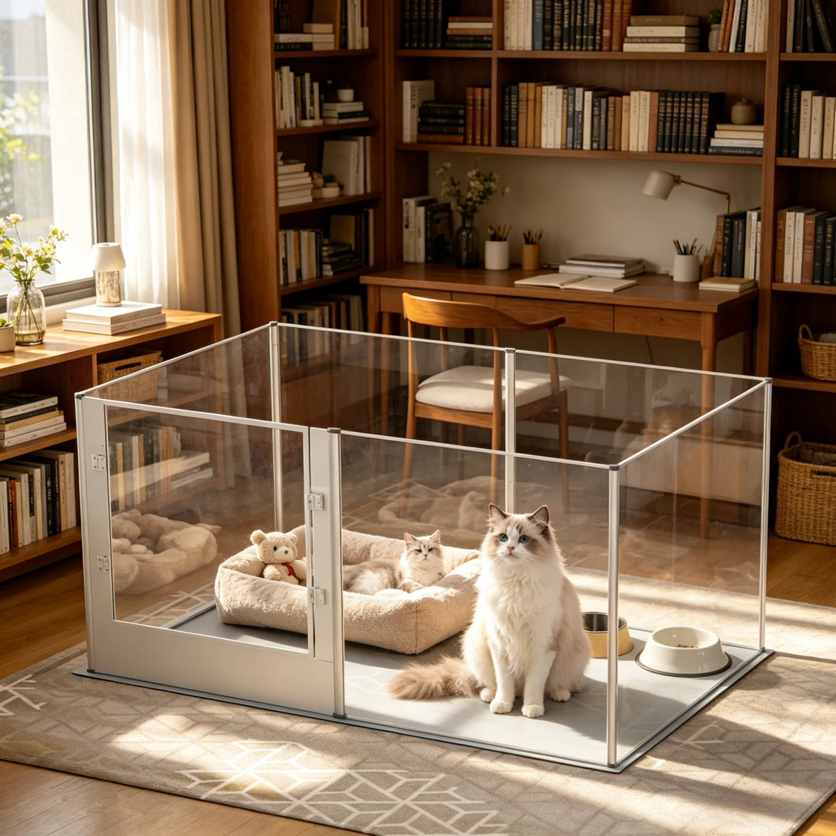 BINGOPAW Acrylic Dog Playpen For Indoor Pet Kennels Whelping Box