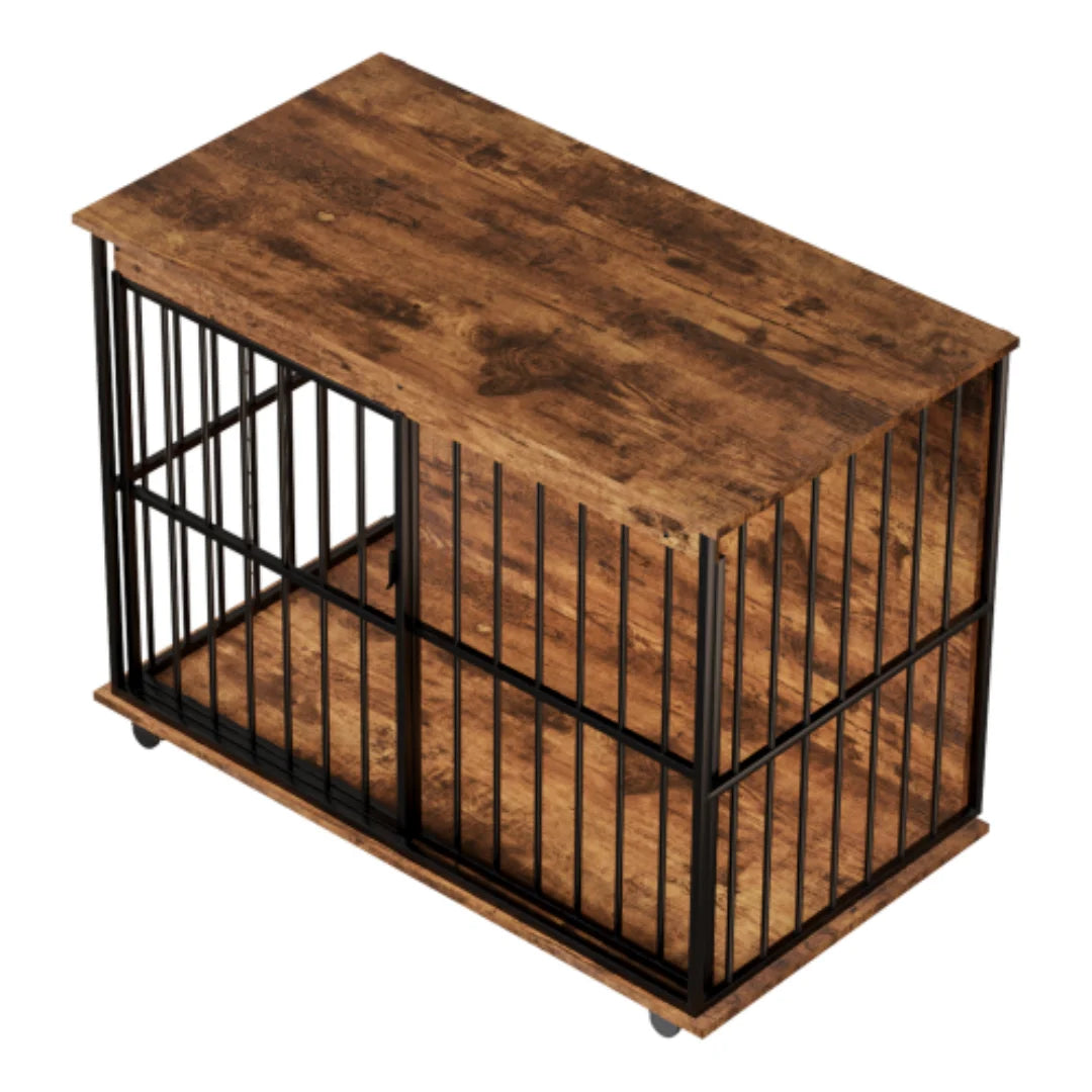 Sturdy Wooden Dog Crate Furniture With Sliding Door