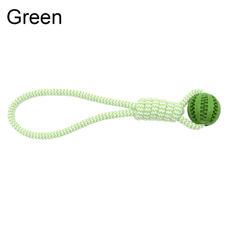 Durable Cotton Rope Dog Chew Toy With Treat Dispensing Ball