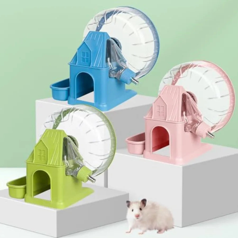 Quiet Hamster Exercise Wheel With Hideout And Water Bottle