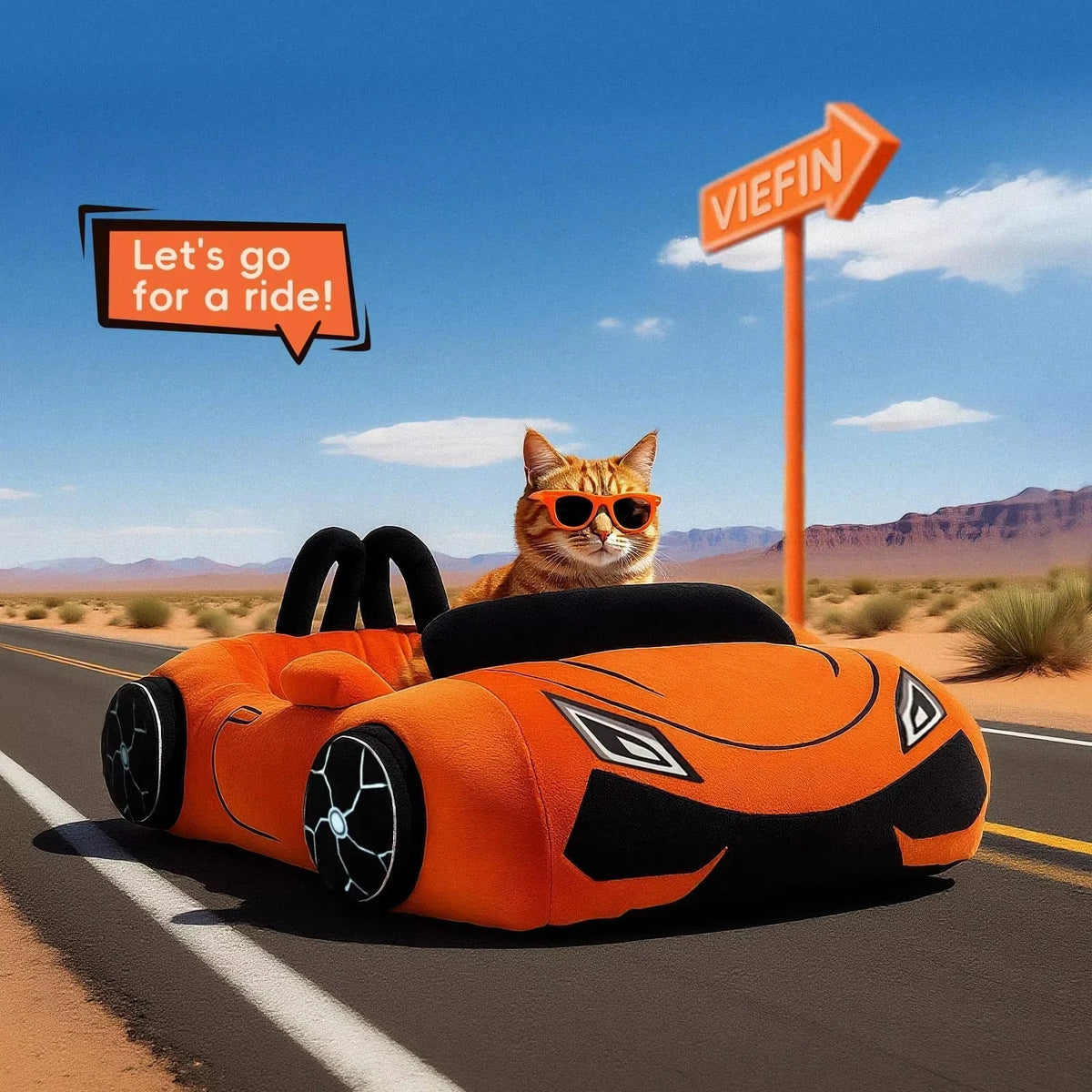 CWV Soft Coral Fleece Supercar Design Puppy Cat Bed