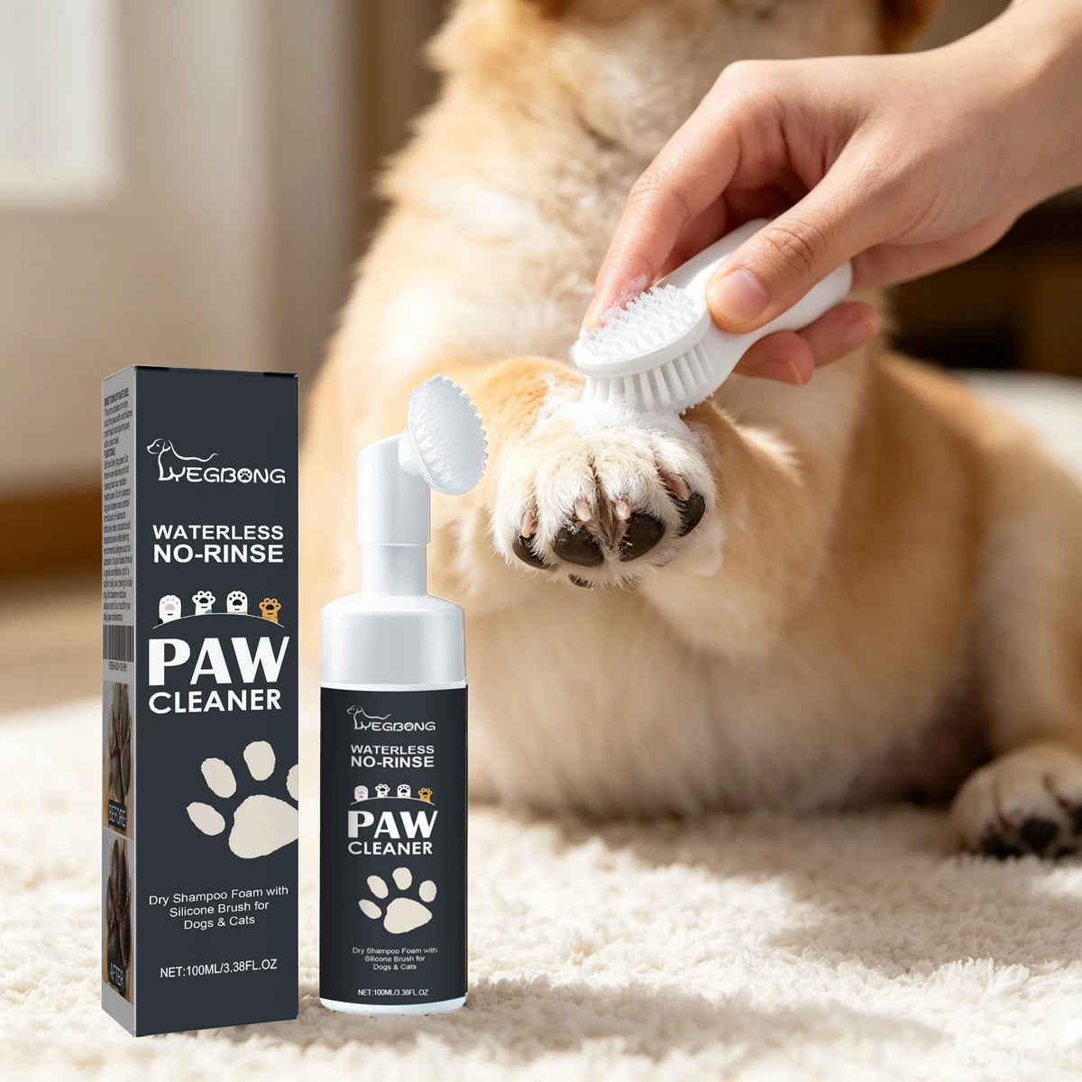 Yegbong Pet Paw Dry Shampoo Mousse for Dogs and Cats
