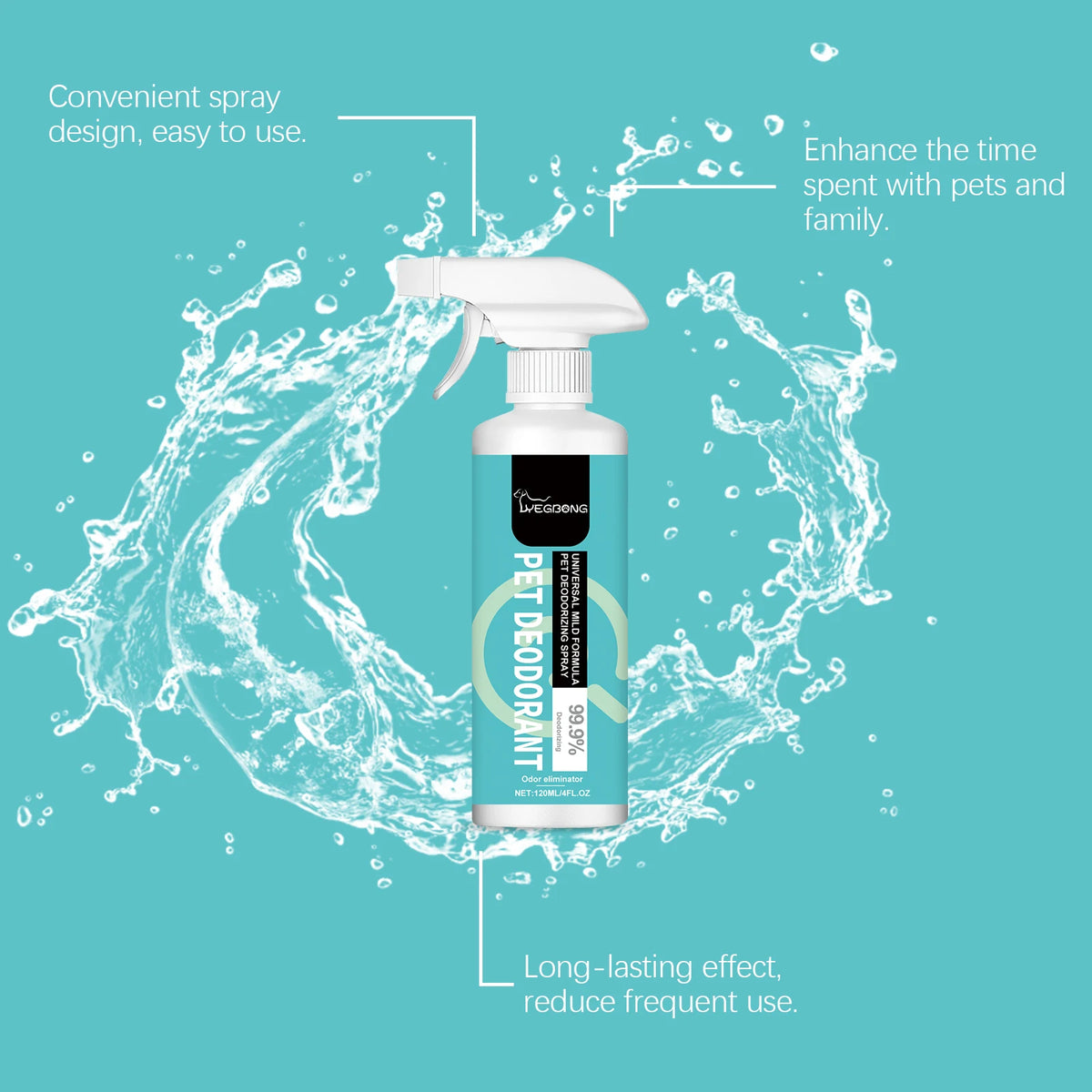 Yeibong Pet Deodorant Spray Effective Odor Removal For Pets