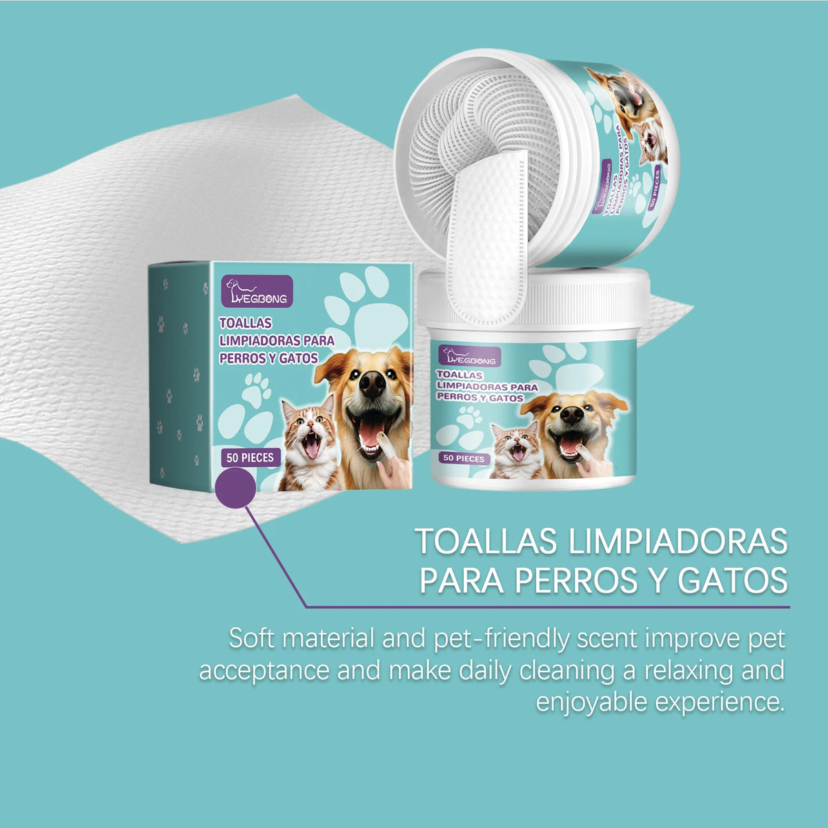 Yegebong Pet Dental Cleaning Wipes Prevent Plaque And Tartar
