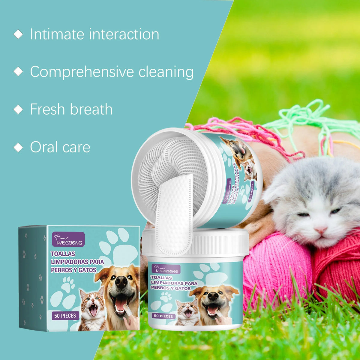 Yegebong Pet Dental Cleaning Wipes Prevent Plaque And Tartar