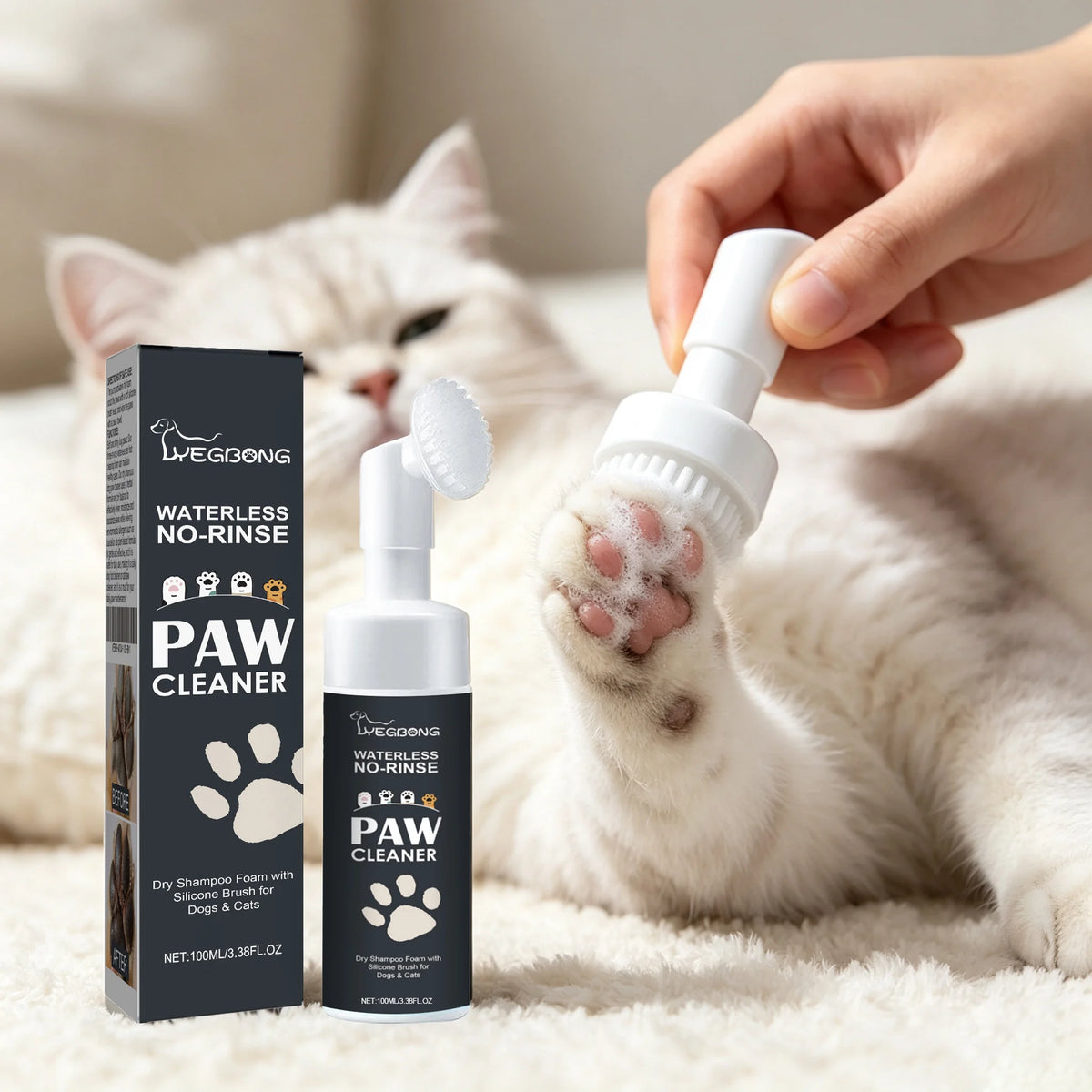 Yegbong Pet Paw Dry Shampoo Mousse for Dogs and Cats