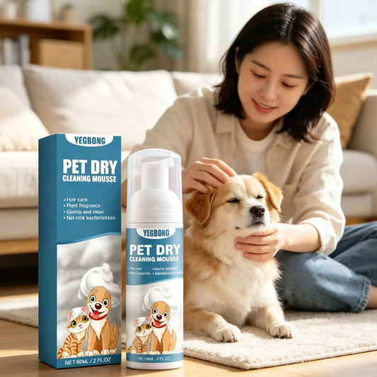 Yegbong Pet Dry Shampoo Mousse Soothing Itchy Skin Deodorizing Foam