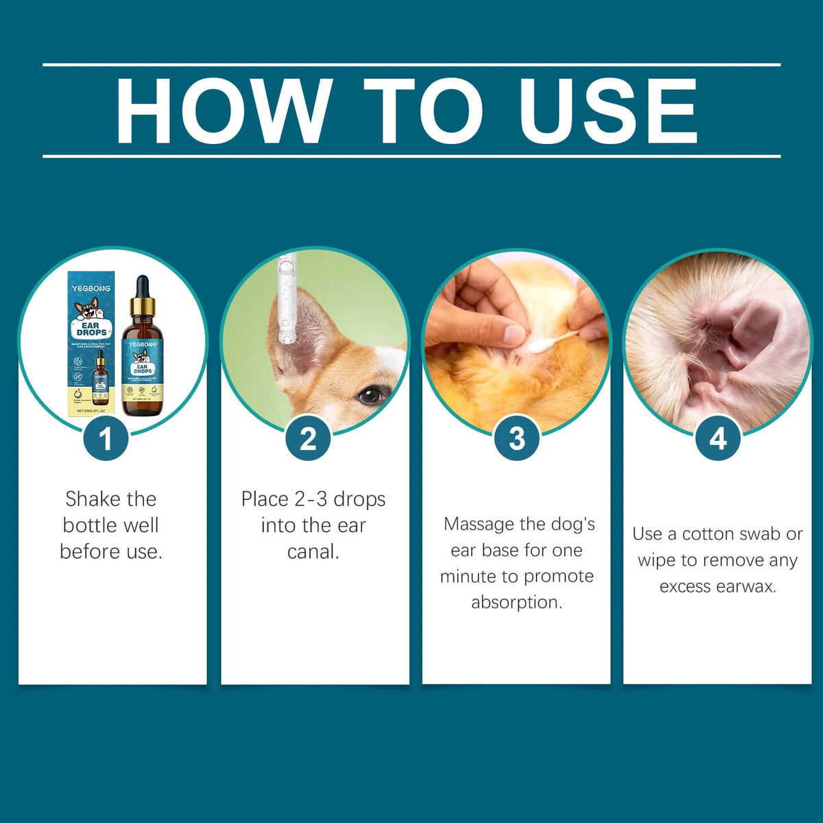 Yegbong Natural Pet Ear Care Drops For Dogs And Cats