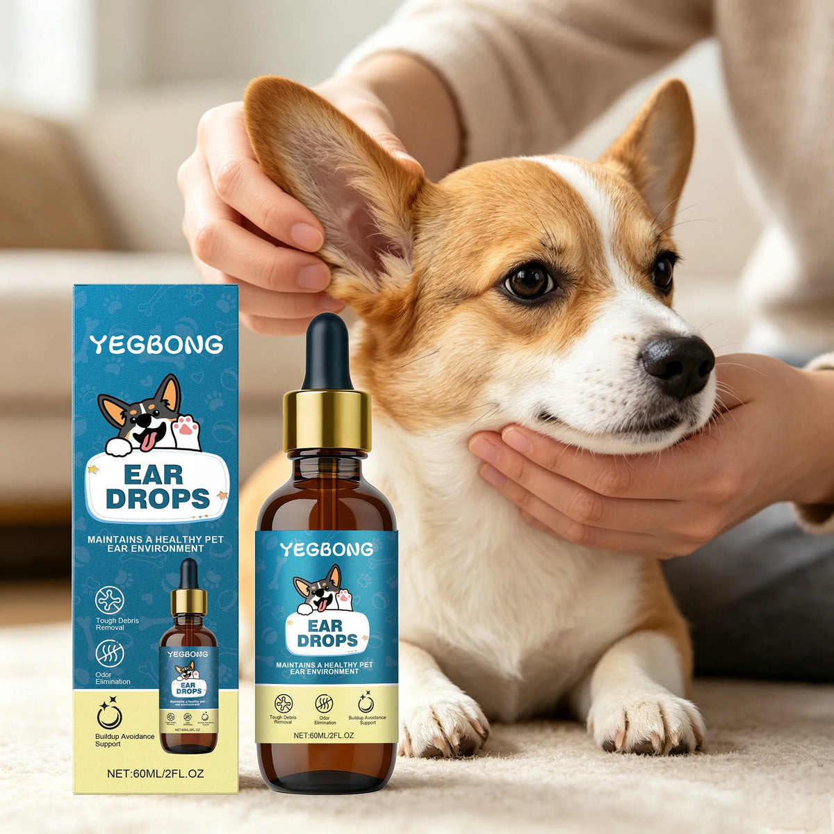 Yegbong Natural Pet Ear Care Drops For Dogs And Cats