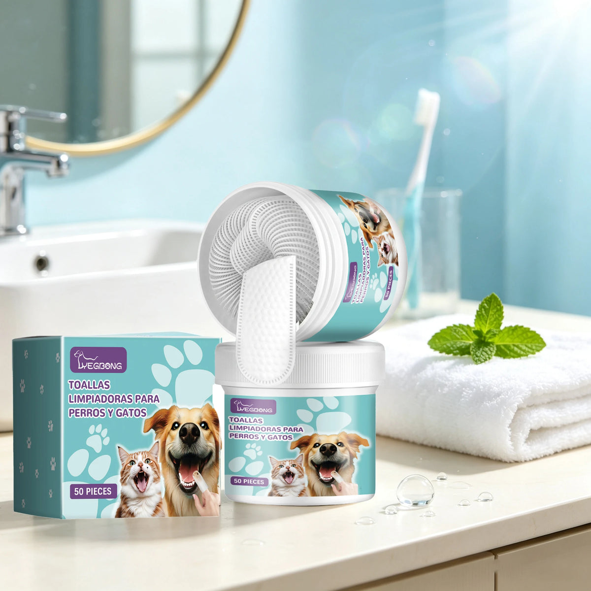 Yegebong Pet Dental Cleaning Wipes Prevent Plaque And Tartar