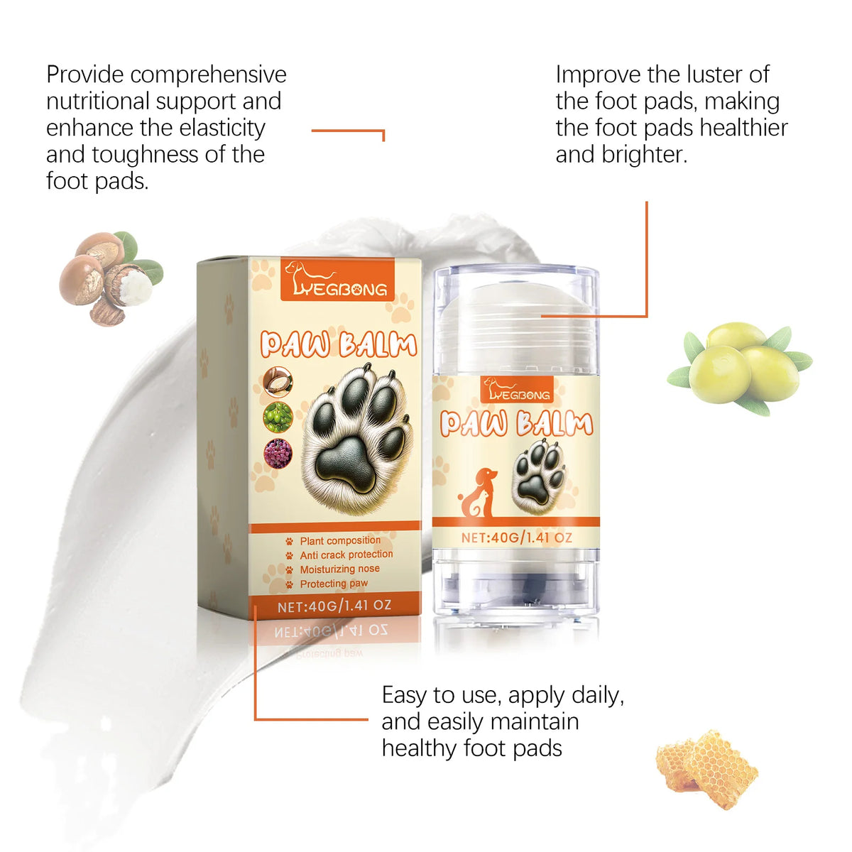 Yegbong Deep Moisturizing Pet Paw Balm Stick Plant Formula
