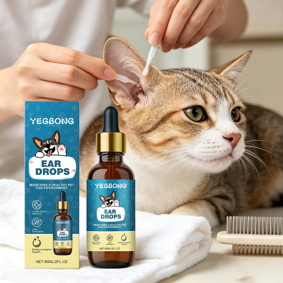 Yegbong Natural Pet Ear Care Drops For Dogs And Cats