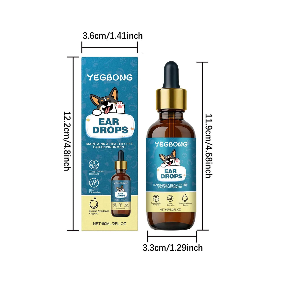 Yegbong Natural Pet Ear Care Drops For Dogs And Cats