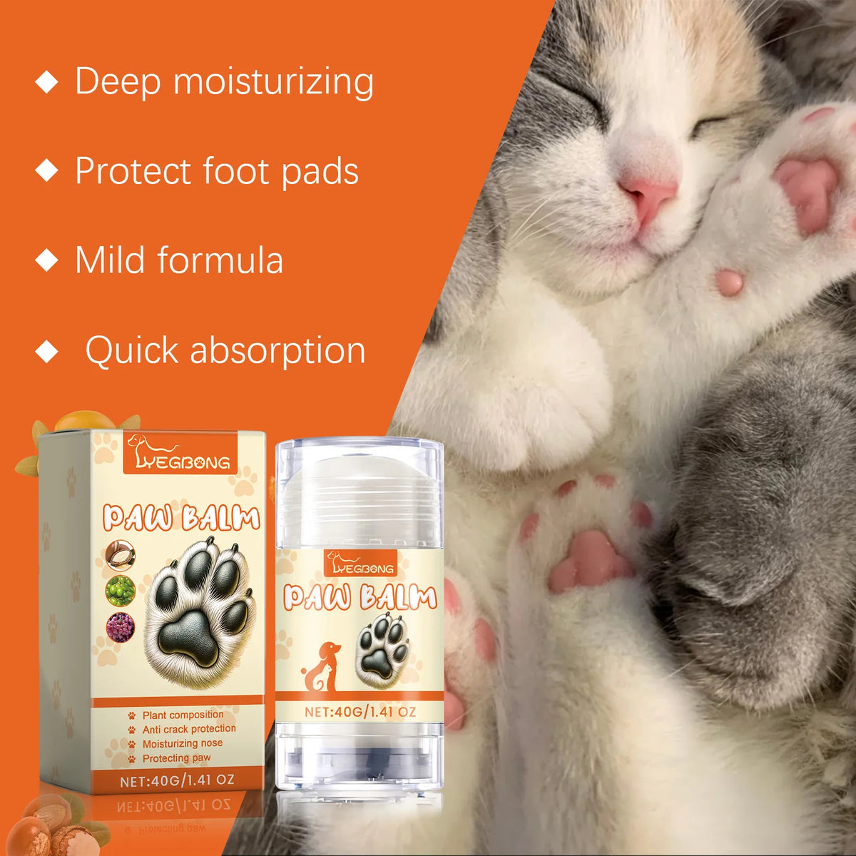 Yegbong Deep Moisturizing Pet Paw Balm Stick Plant Formula