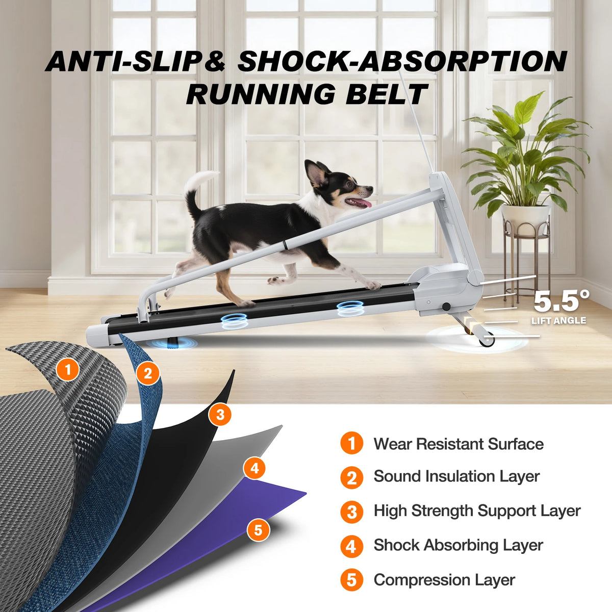 Quiet Smart Pet Treadmill For Dogs Adjustable Speed Foldable Design