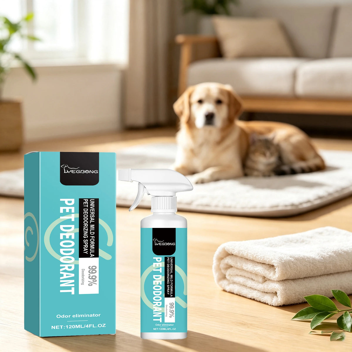 Yeibong Pet Deodorant Spray Effective Odor Removal For Pets