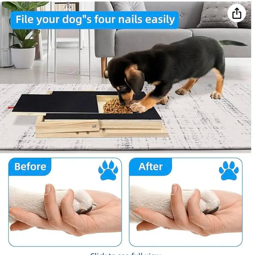 Premium Wooden Dog Nail Scratching Board With Hidden Treat Storage