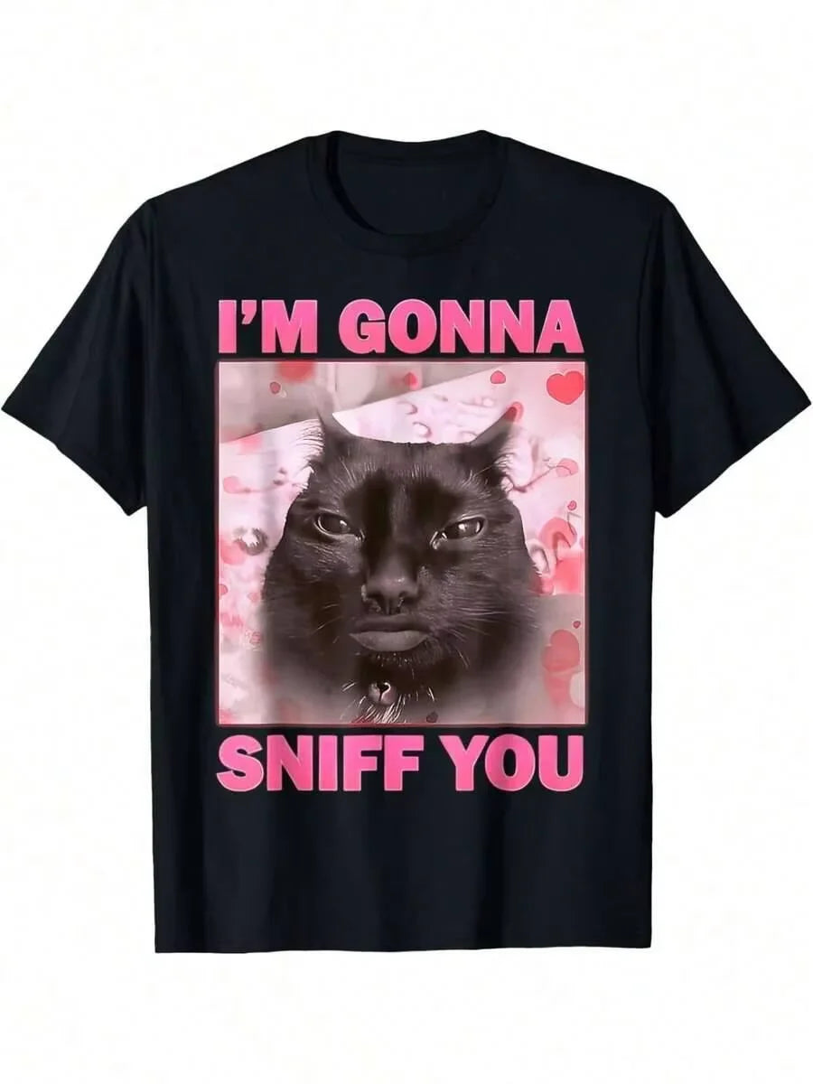 Funny Cat Meme Cotton T Shirt Lightweight Casual Tee