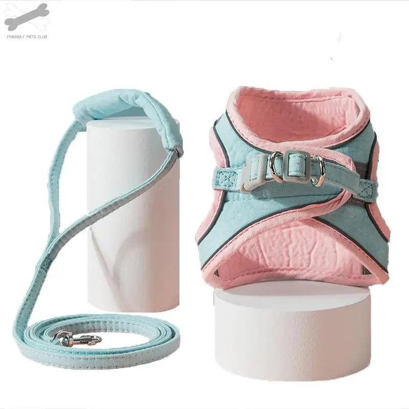 Pet Night Fluorescent Nylon Vest Dog Harness With Leash