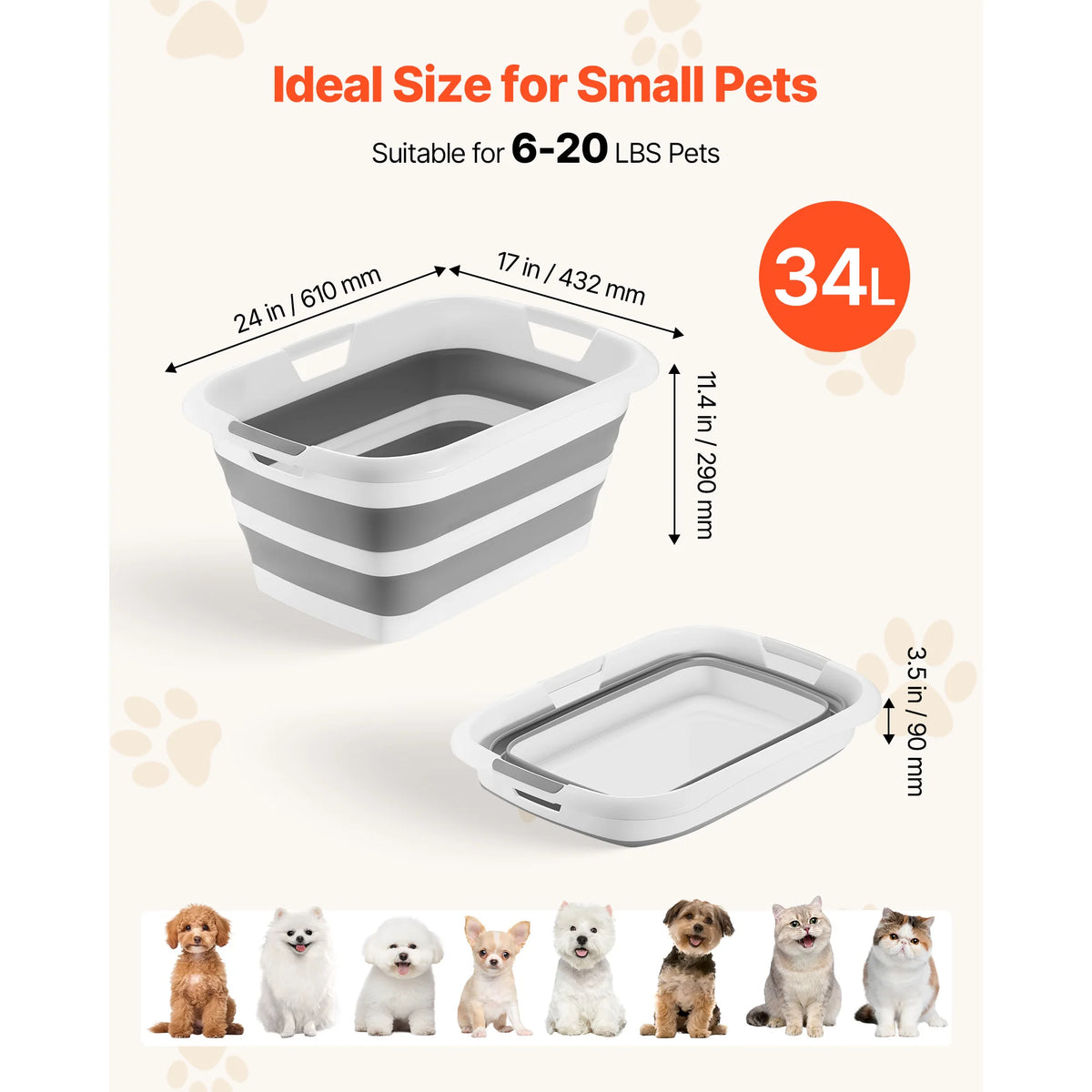 Collapsible Dog Bathtub With Internal Quick Drain Valve