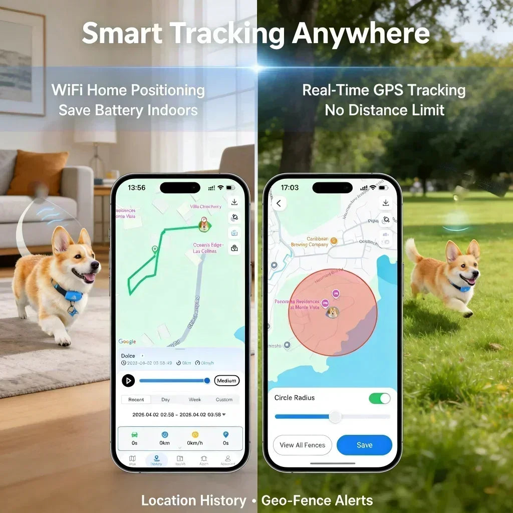 WANWAYTECH 4G GPS Pet Tracker With Real Time Waterproof Tracking