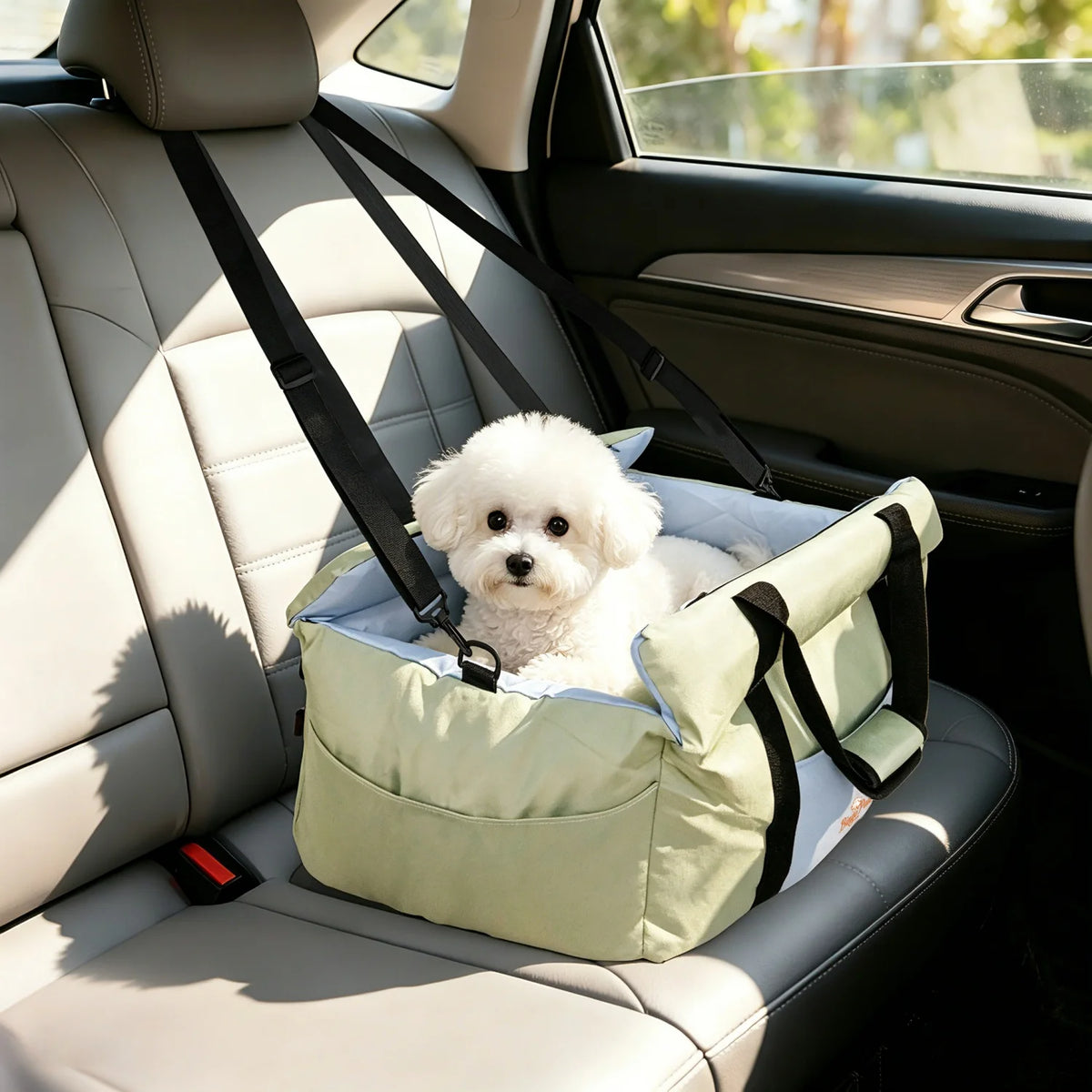 Premium Soft Small Dog Car Seat With Integrated Safety Straps