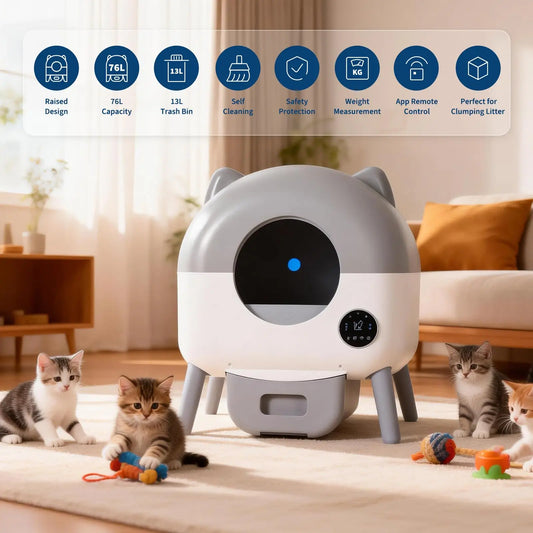 DishyKooker Automatic Cat Litter Box With Smart App Control