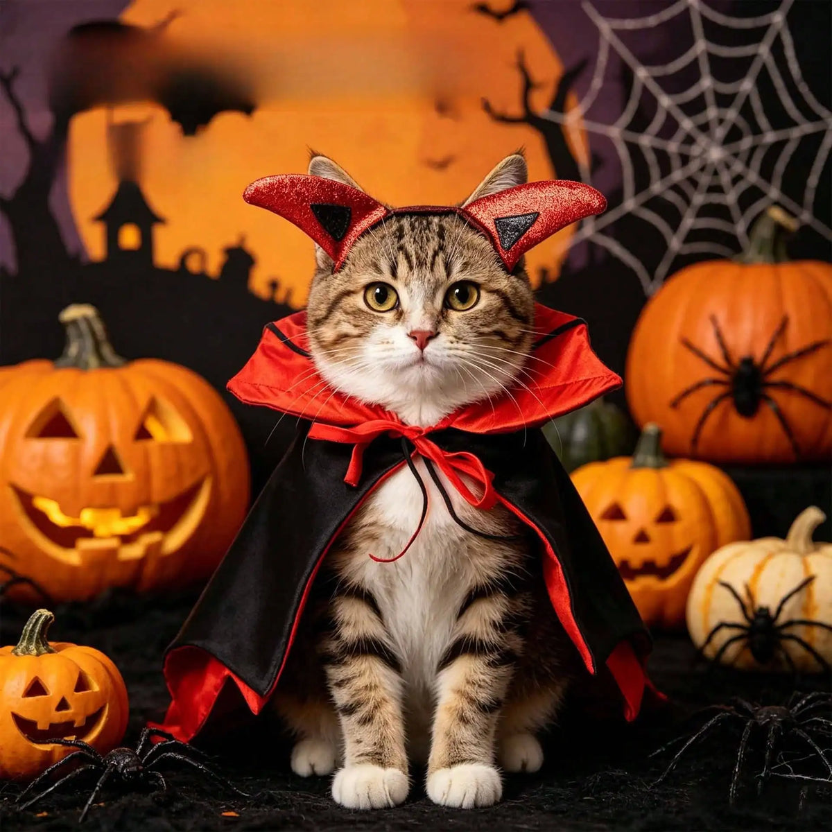 Stylish Halloween Bat Cosplay Cape Shawl For Active Pets