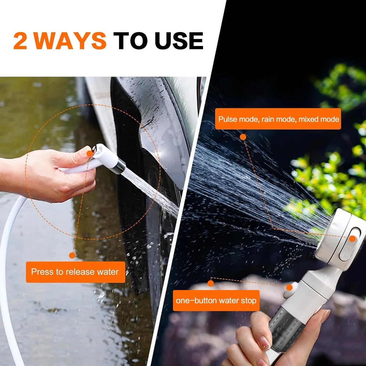 Rechargeable Portable Pet Shower Pump Hose For Home Outdoor Cleaning