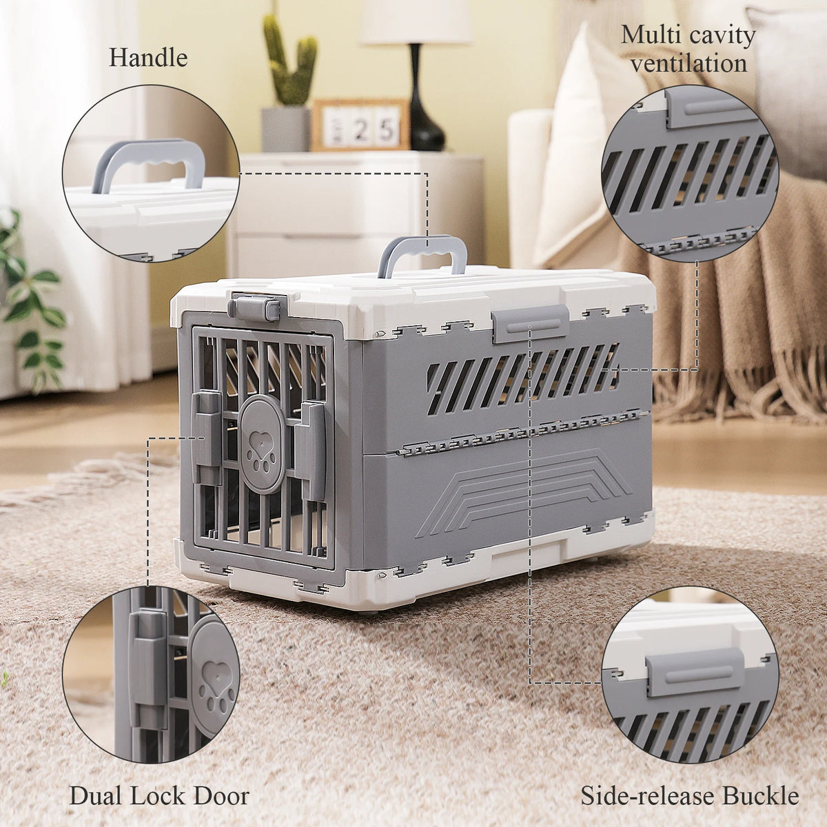 PAWZ Road Foldable Pet Travel Carrier With Secure Lock