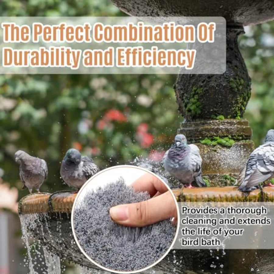 Stiff Bristle Bird Bath Cleaning Brush With Ergonomic Handle