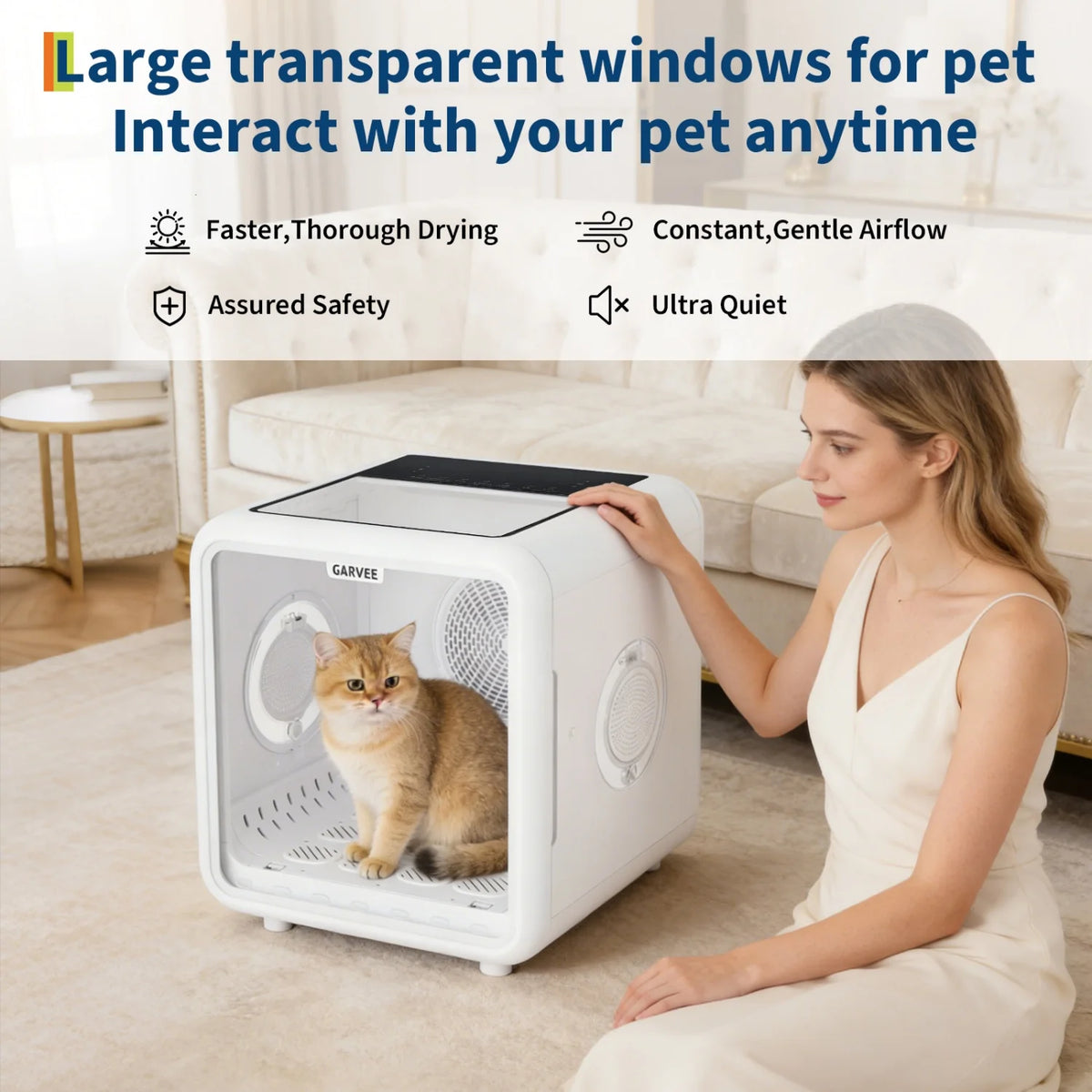 HiMISS Automatic Pet Grooming Dryer Box With Smart Temperature Control