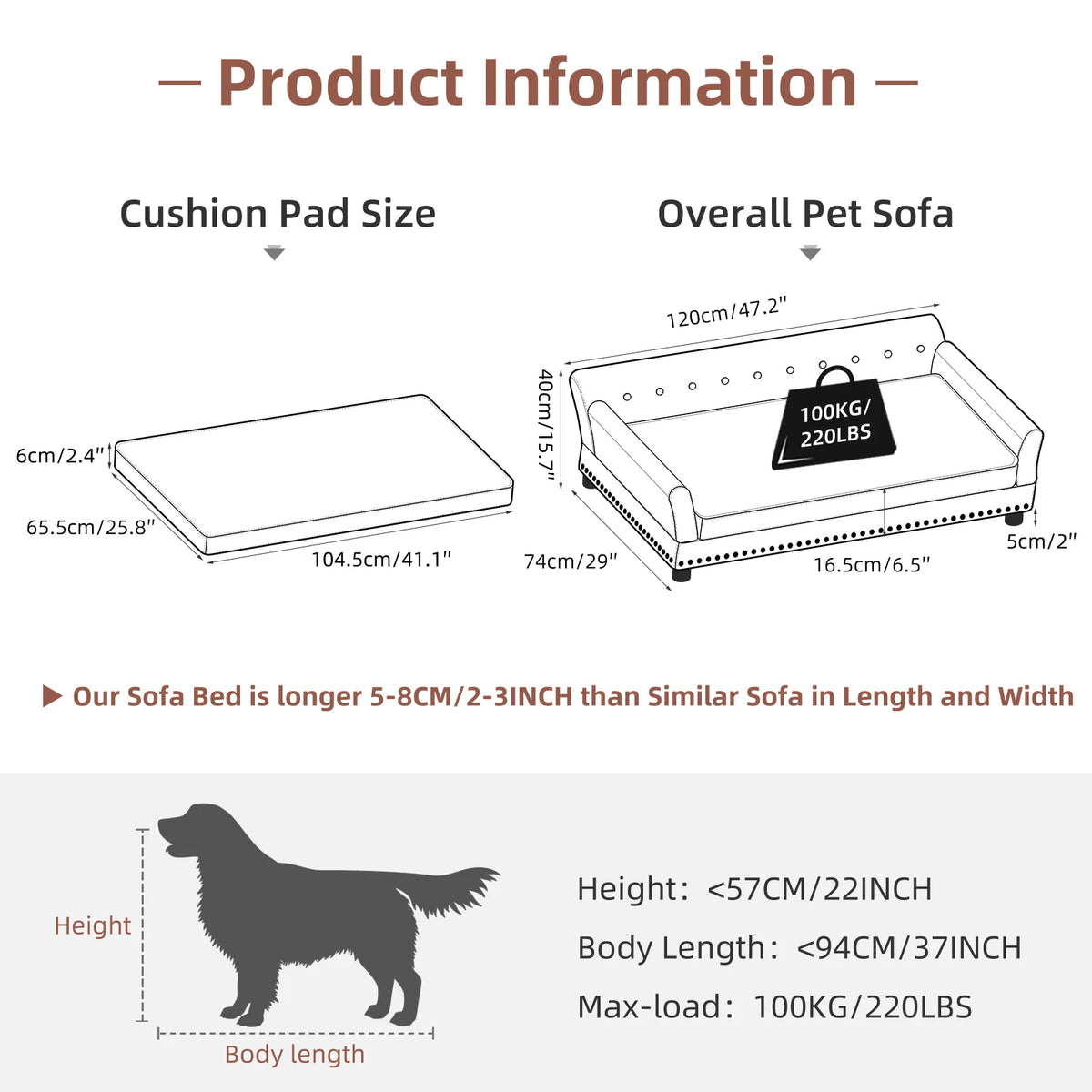 BingoPaw Waterproof Faux Fur Pet Sofa Bed With Removable Cushion