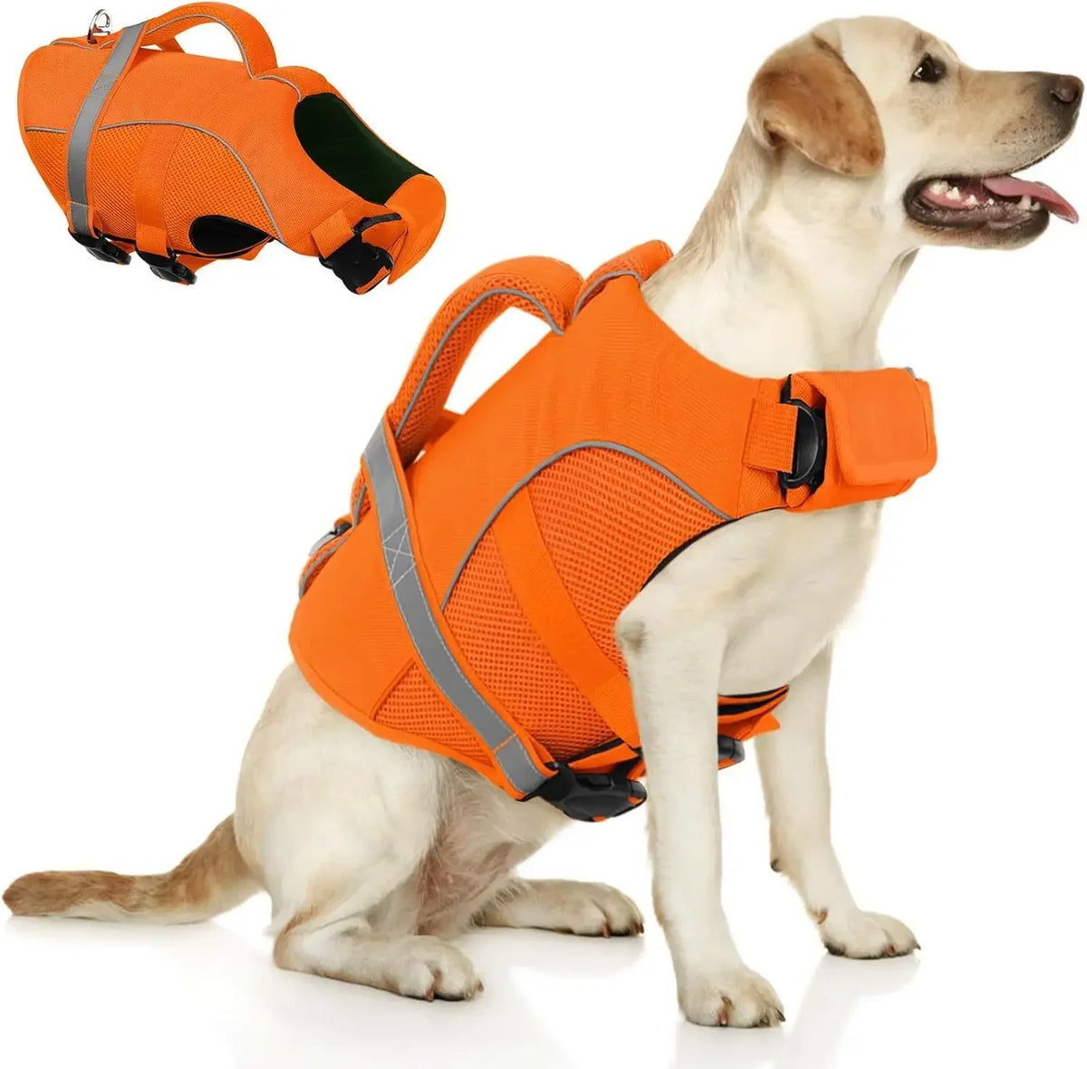 Durable Mesh Dog Life Jacket With Ergonomic Rescue Handle