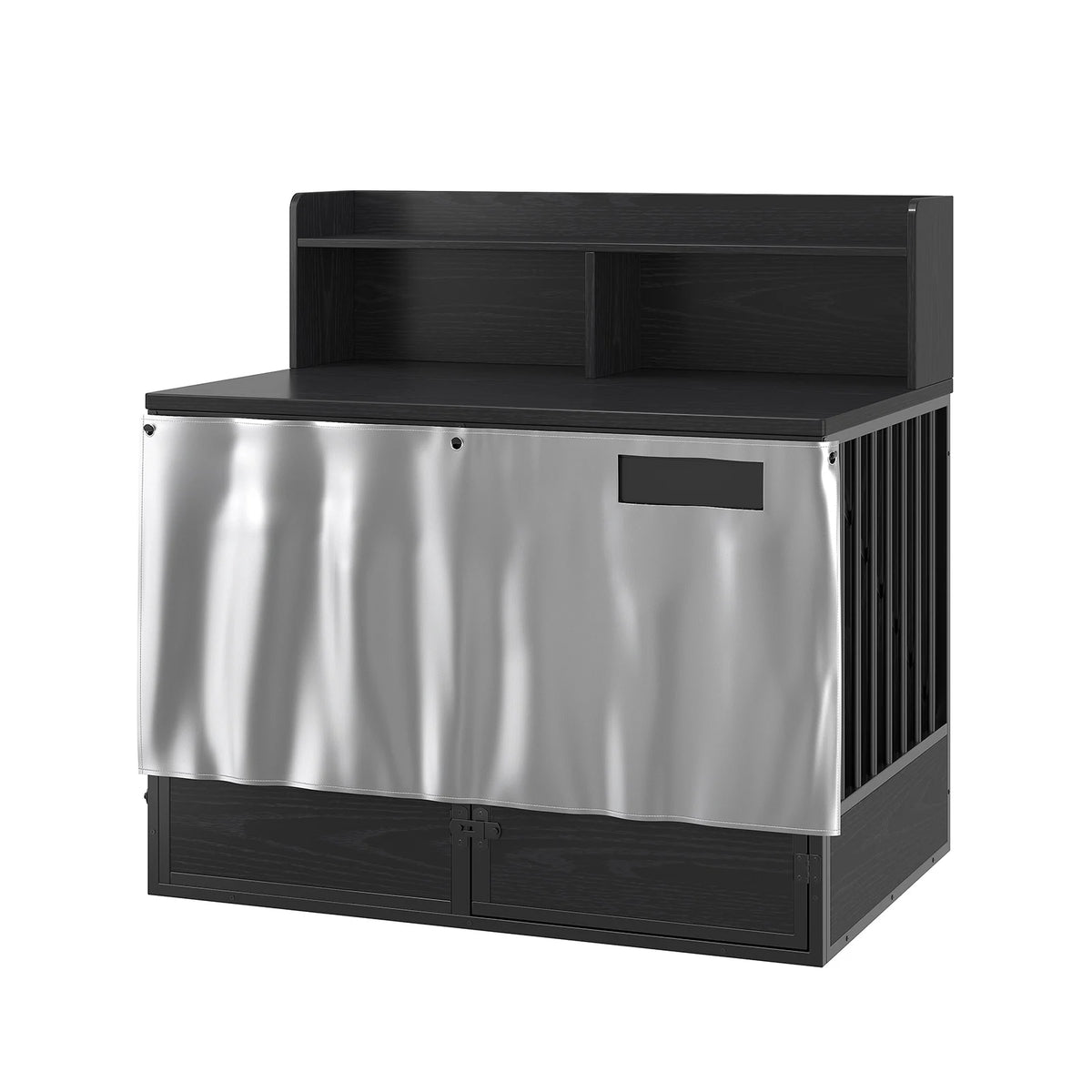 Multifunctional Wooden Pet Crate With Dual Storage Compartments