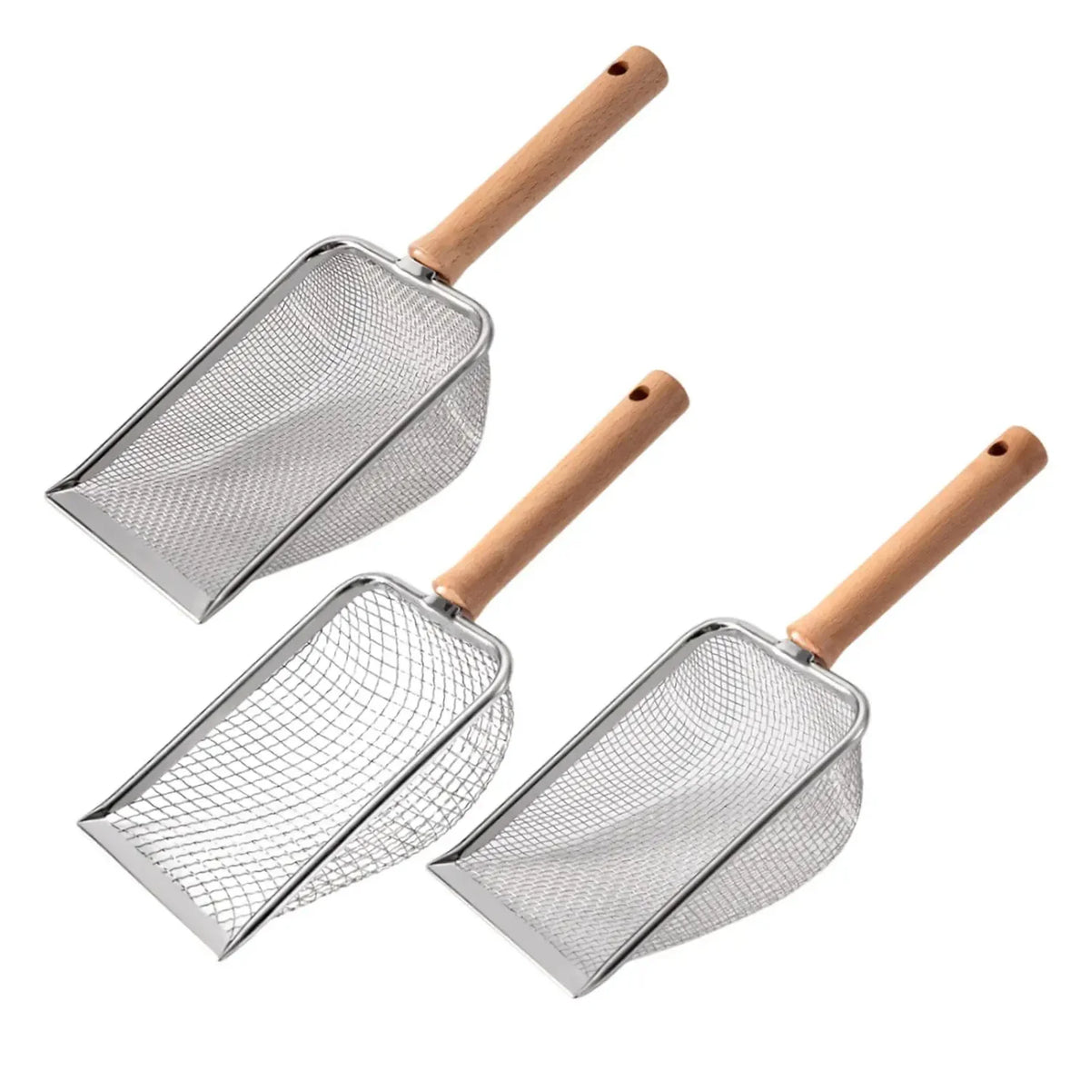 Heavy Duty Metal Cat Litter Scooper With Ergonomic Handle System
