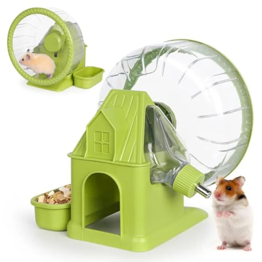 Quiet Hamster Exercise Wheel With Hideout And Water Bottle