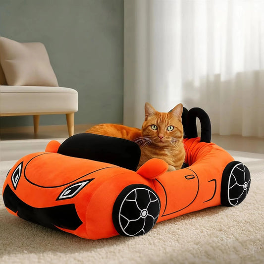 CWV Soft Coral Fleece Supercar Design Puppy Cat Bed