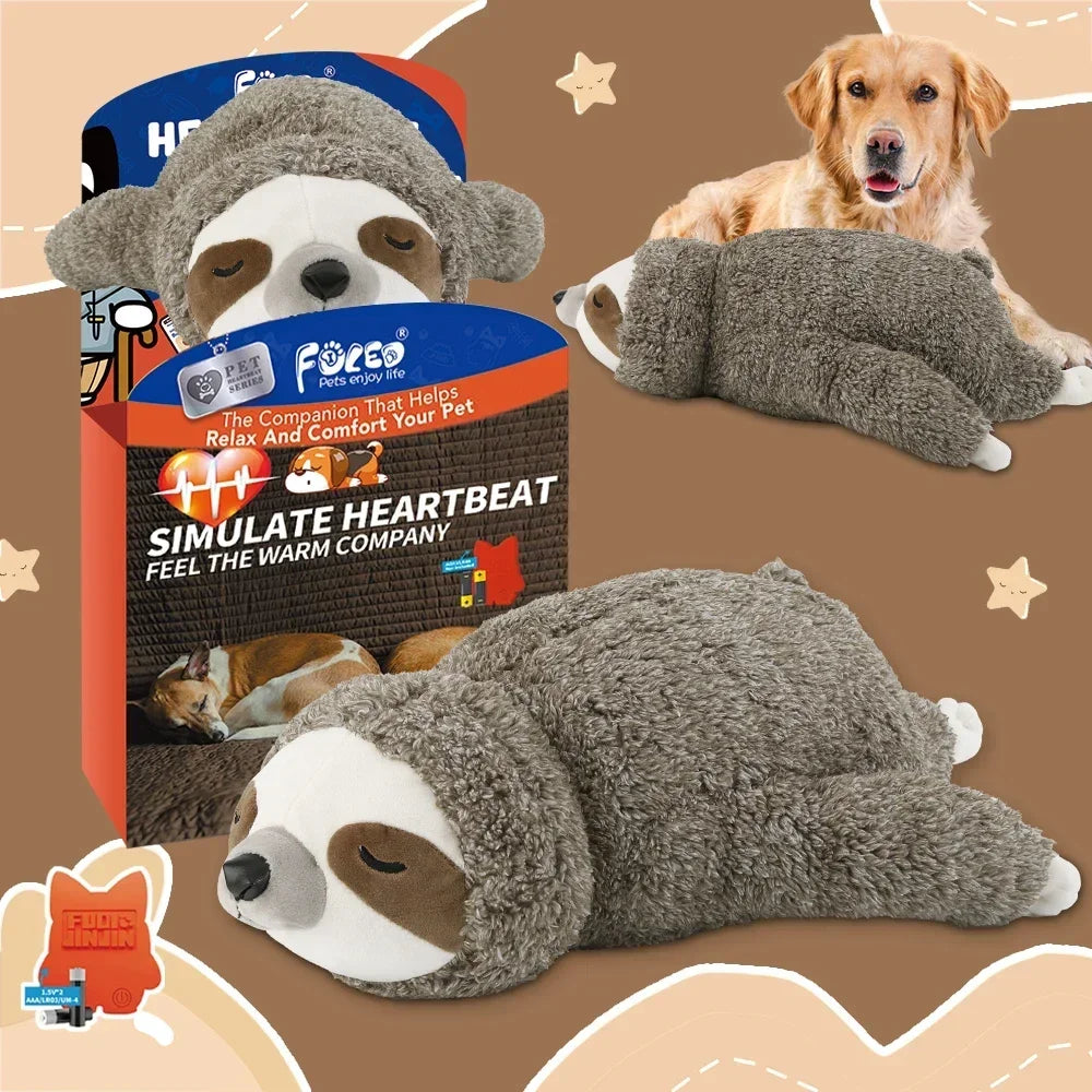 Heartbeat Sloth Plush Dog Toy For Calming Anxiety Relief